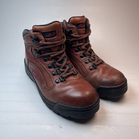 VINTAGE HAWKINS Gore-Tex Leather Walking Boots UK 4 Brown Leather boots Hiking - Picture 2 of 16
